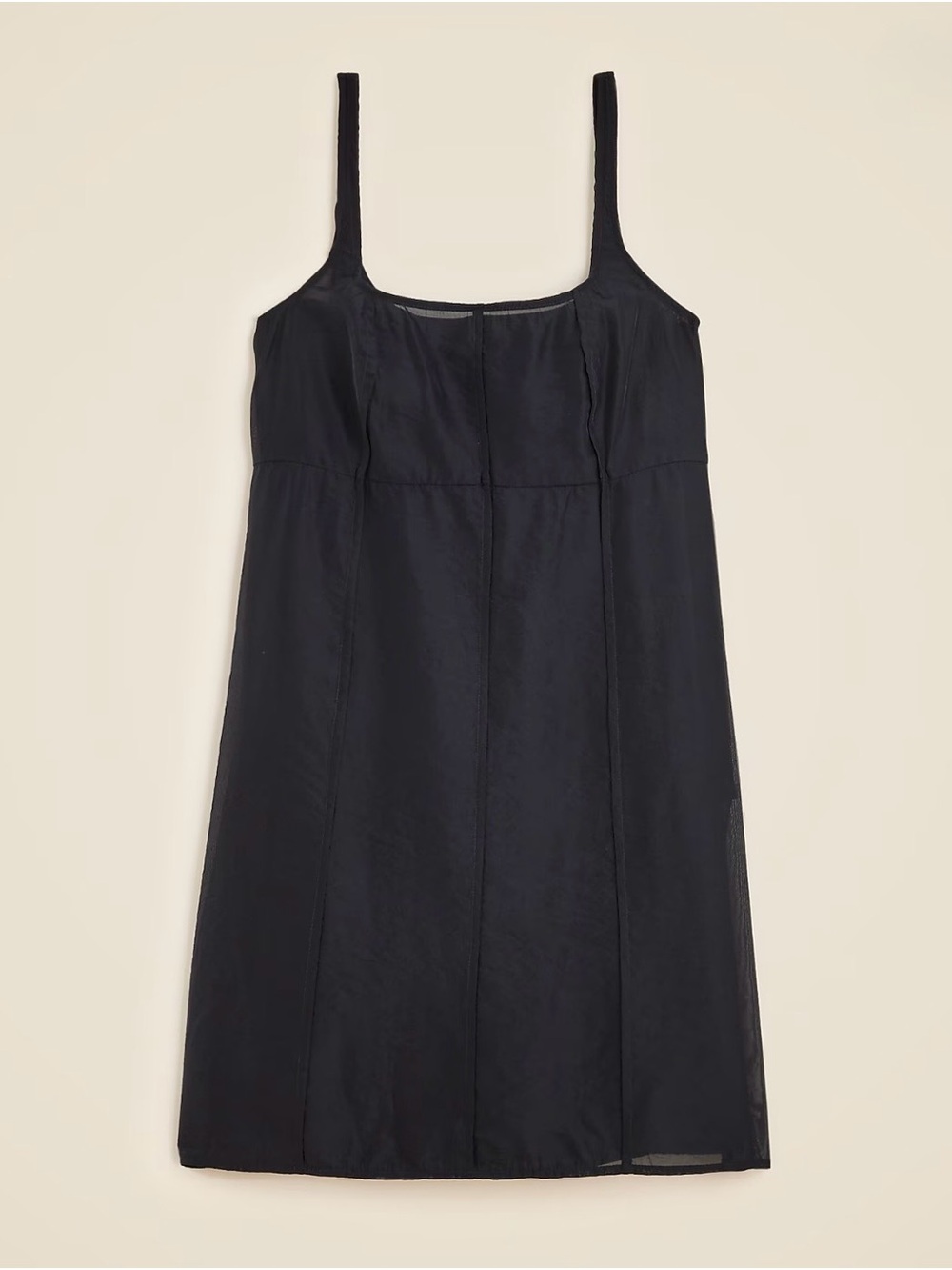 J. Crew Black Slip Mini Dress with Square Neck